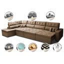 Ver imagem 3 de Sofá de Canto 4,80x2,36m Retrátil e Reclinável com Molas Cama inBox Platinum Esquerdo Suede