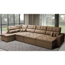 Ver imagem 1 de Sofá de Canto 4,80x2,36m Retrátil e Reclinável com Molas Cama inBox Platinum Esquerdo Suede