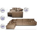 Ver imagem 2 de Sofá de Canto 4,80x2,36m Retrátil e Reclinável com Molas Cama inBox Platinum Esquerdo Suede