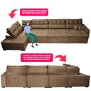 Ver imagem 4 de Sofá de Canto 4,80x2,36m Retrátil e Reclinável com Molas Cama inBox Platinum Esquerdo Suede