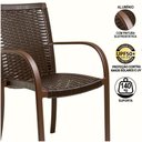 Ver imagem 2 de Kit 4 Cadeiras Fibra Tabaco, Mesa Marrom E Bege