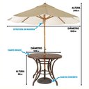 Ver imagem 3 de Kit 4 Cadeiras Fibra Tabaco, Mesa Marrom E Bege