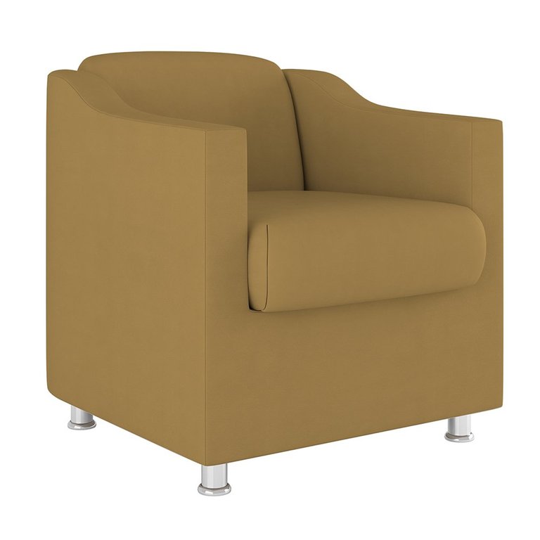 Poltrona Decorativa Tilla Reforçada Sala, Consultório – Balaqui Decor Cor:Capuccino