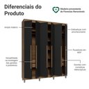 Ver imagem 5 de Guarda-Roupa Casal com Pés 6 Portas Batentes Venus Madesa
