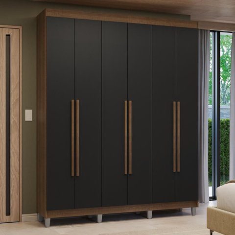 Guarda-Roupa Casal com Pés 6 Portas Batentes Venus Madesa