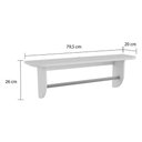 Ver imagem 2 de Prateleira de Quarto 707 C/ Suporte Branco - Peroba
