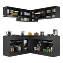 Ver imagem 6 de Armário de Cozinha Completa de Canto com Rodapé Veneza Multimóveis Mp2097.898 Preto/branco