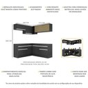 Ver imagem 4 de Armário de Cozinha Completa de Canto com Rodapé Veneza Multimóveis Mp2097.898 Preto/branco