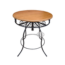 Ver imagem 2 de Conjunto Mesa Redonda em Madeira de Demolição e 4 Cadeiras com Detalhes em Ferro Sudeste Rústico