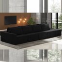 Ver imagem 1 de Sofá Ilha Modulado Milos 432cm Puff Lateral Veludo Preto G33 - Gran Belo