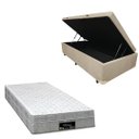 Ver imagem 1 de Cama Box Baú Blindada com Colchão Riviera Molas Ensacadas 25cm:suede Bege/solteiro