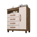 Ver imagem 3 de Kit Cômoda Sapateira 1 Porta 4 Gavetas Porto Belo Com Multiuso Cairo 2 Portas Teka Champanhe