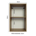 Ver imagem 7 de Armário Aéreo 40 Cm Com 2 Nichos Abertos Rustic