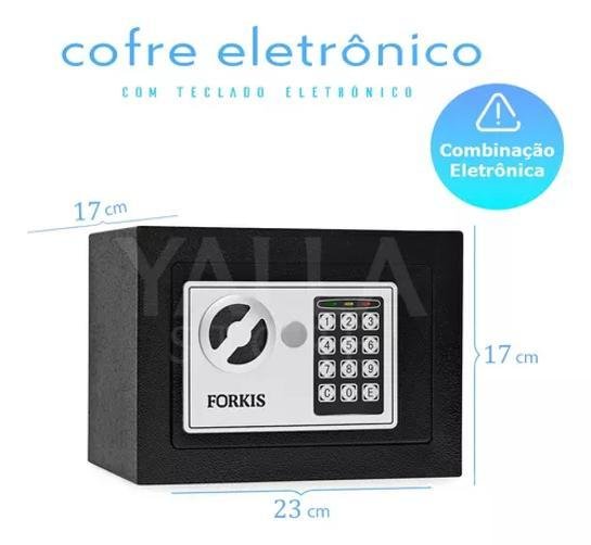 Cofre Eletrônico Digital em Aço Teclado Senha + 2 Chaves - 5