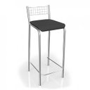 Ver imagem 1 de Banqueta com Encosto Gênova Preto/Cromado