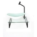 Ver imagem 2 de Kit Cuba de Vidro Oval 10cm com Tampo 40cm e Suporte