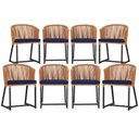 Ver imagem 1 de 8 Cadeiras de Jantar Área Noronha em Alumínio com Pintura Preta Corda Náutica Estofado 10 Trama Orig