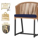 Ver imagem 4 de 8 Cadeiras de Jantar Área Noronha em Alumínio com Pintura Preta Corda Náutica Estofado 10 Trama Orig