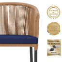 Ver imagem 3 de 8 Cadeiras de Jantar Área Noronha em Alumínio com Pintura Preta Corda Náutica Estofado 10 Trama Orig