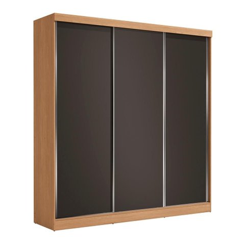 Guarda Roupas Casal 3 Portas de Correr 3 Gavetas Kappesberg Tapajós/preto 208cm