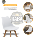Ver imagem 5 de Kit 6 Cadeiras com Assento Estofado de Jantar Cozinha Saarinen Leda Design Branca Base Madeira