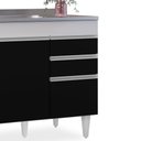 Ver imagem 5 de Balcão Gabinete com Pia Inox 120cm Michigan Branco/Preto - Lumil Lumil Móveis