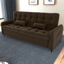 Ver imagem 2 de Sofa Cama 2 Lugares 200cm Pillar Veludo E405 Marrom Milani Store