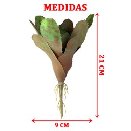 Kit 8 Pçs Bromélia Elegante Planta Artificial 8 Folhas 21cm - 6