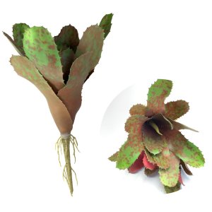 Kit 8 Pçs Bromélia Elegante Planta Artificial 8 Folhas 21cm