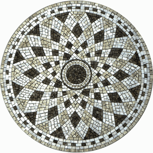 Piso em Mosaico Romano Semente de Girassol I 90cm