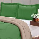 Ver imagem 2 de Kit Edredom Solteiro de Malha Requinte 2 Peças Verde Casa Dona