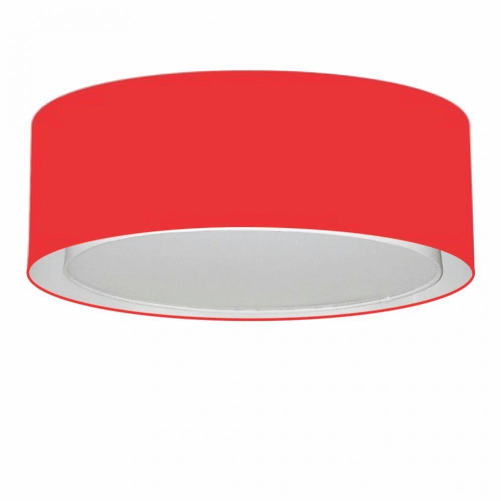 Plafon para Sala de Jantar Cilíndrico 60x25cm Vermelho - 1