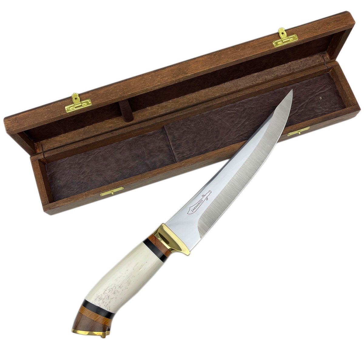 Faca Zakharov Picanheira Pata de Cavalo 8" Personalizada Faca Zakharov Picanheira Cabo Osso Pata de  - 1