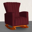 Ver imagem 2 de Poltrona Balanço c/ Puff Melinda Suede Vermelho Bordo