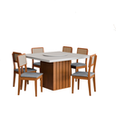 Ver imagem 2 de Conjunto Sala de Jantar Mesa Santiago 1,36 com 6 Cadeiras e Tampo Giratório
