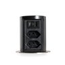 Torre de Tomada com Indução 2 Tomadas 10a 2usb a + C 10a Preto Cromado - 1