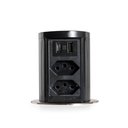 Ver imagem 1 de Torre de Tomada com Indução 2 Tomadas 10a 2usb a + C 10a Preto Cromado