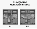 Ver imagem 4 de Guarda Roupa Titanium Ripado com Espelho Castanho - D Doro