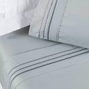 Ver imagem 2 de Jogo Cama Lençol Honore King Micro Percal 200 Fios C/ Detalhes Bordados 4 Peças - Cinza Geada