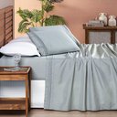 Ver imagem 4 de Jogo Cama Lençol Honore King Micro Percal 200 Fios C/ Detalhes Bordados 4 Peças - Cinza Geada