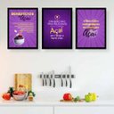Ver imagem 1 de Kit 3 Quadros Frases Açaí 24x18cm - Madeira Preta