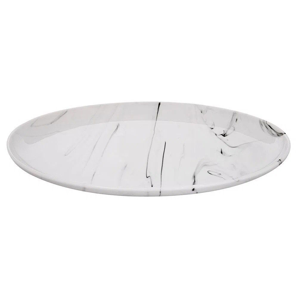 CJ 4 Travessas Ovais Em Porcelana Marble - Dana Decor - 1