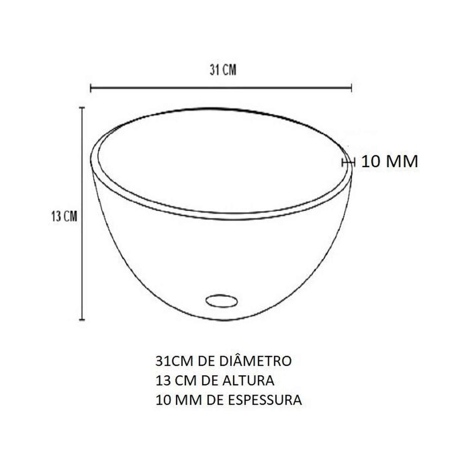 Kit Cuba de Vidro Redonda 1cm com Tampo 40cm e Suporte - 3