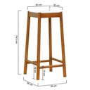 Ver imagem 4 de Banco Alto Amber Madeira Maciça - Amêndoa Assento Mdf Bp na Cor Branca