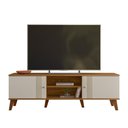 Ver imagem 1 de Rack Bancada Denver 160cm Nature/off White para Tv até 65” - Peternella Móveis