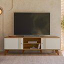 Ver imagem 2 de Rack Bancada Denver 160cm Nature/off White para Tv até 65” - Peternella Móveis