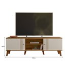 Ver imagem 4 de Rack Bancada Denver 160cm Nature/off White para Tv até 65” - Peternella Móveis