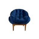 Ver imagem 1 de Poltrona Decorativa Sala Estar Recepção Marcela Veludo Azul Marinho - Montanaris Decor