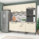 Ver imagem 1 de Cozinha Modulada com Balcão Pia Max 262 Cm Armário Nicho Forno Mdp Cinza Champanhe - Clicklar