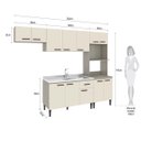 Ver imagem 3 de Cozinha Modulada com Balcão Pia Max 262 Cm Armário Nicho Forno Mdp Cinza Champanhe - Clicklar